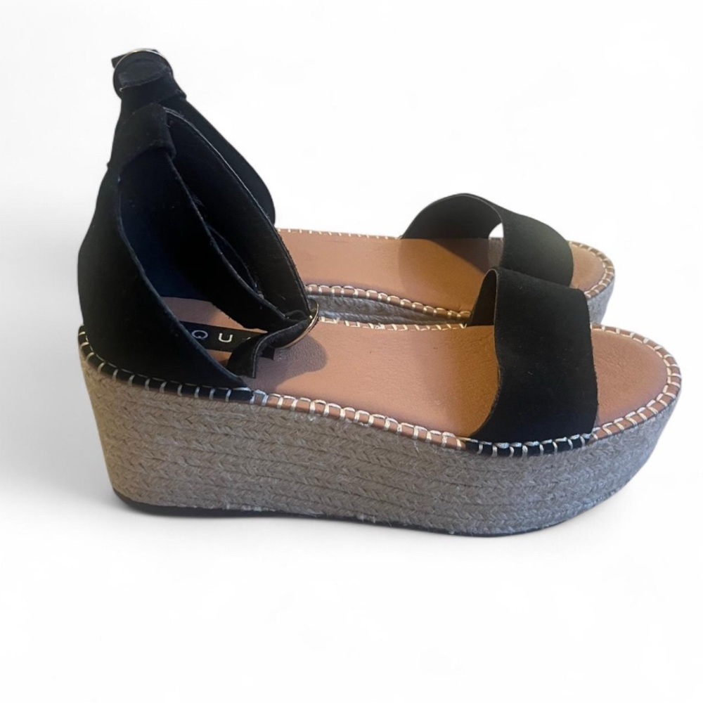 Aqua Black Platform Sandals